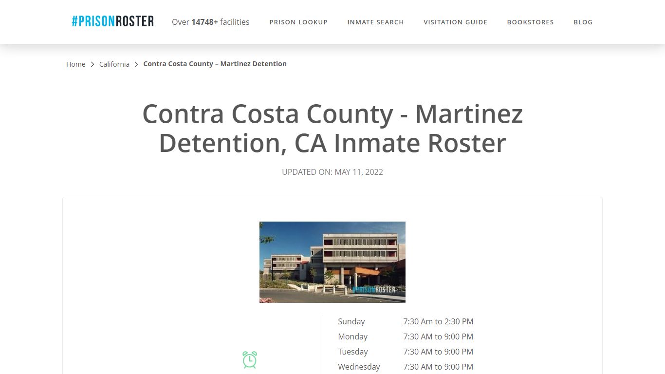 Contra Costa County - Martinez Detention, CA Inmate Roster
